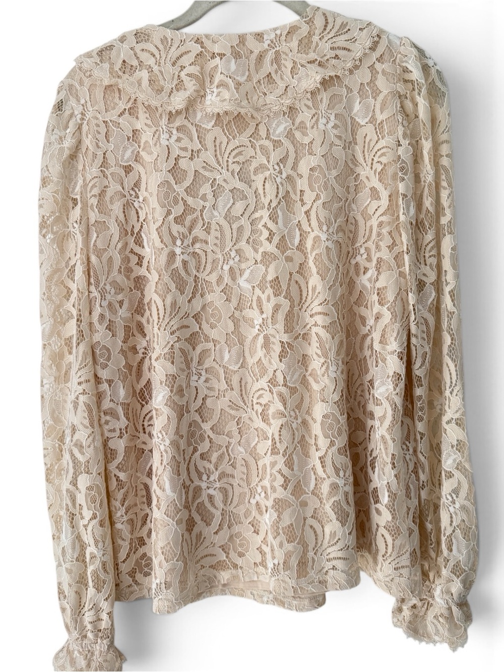 Boden Knit Lace Ruffle Top New with Tags US Size 8 Cream Victorian Romantic - Picture 6 of 13